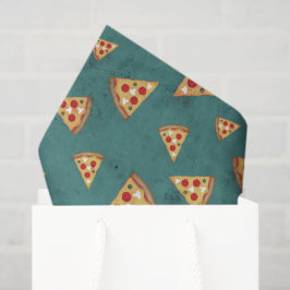 Coole Pizzaslicen Vintage aquamarine Muster Seidenpapier