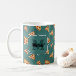 Coole Pizzaslicen Vintages aquamarines Muster Mono Kaffeetasse