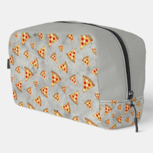 Coole Pizzaslicen Vintages hellgraues Muster Waschbeutel