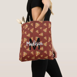 Coole Pizzaslicen Vintages rotes Muster Monogram