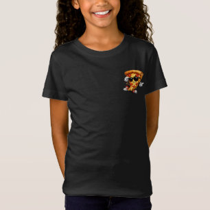 Coole Pizzastück-Maskottchen mit Sonnenbrille Kuns T-Shirt