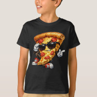 Coole Pizzastück-Maskottchen mit Sonnenbrille Kuns