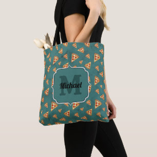 Coole Pizzastücke vintage teal Muster Monogramm