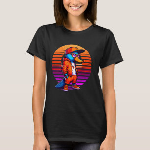 Coole Platypus Moderner Stadtstil Sunset Retro Art T-Shirt