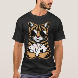 Coole Pokermaus mit Sonnenbrille beim Spielen T-Shirt
