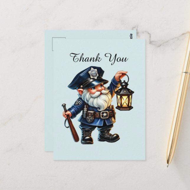 Coole Polizei danke Postkarte (Vorderseite/Rückseite Beispiel)