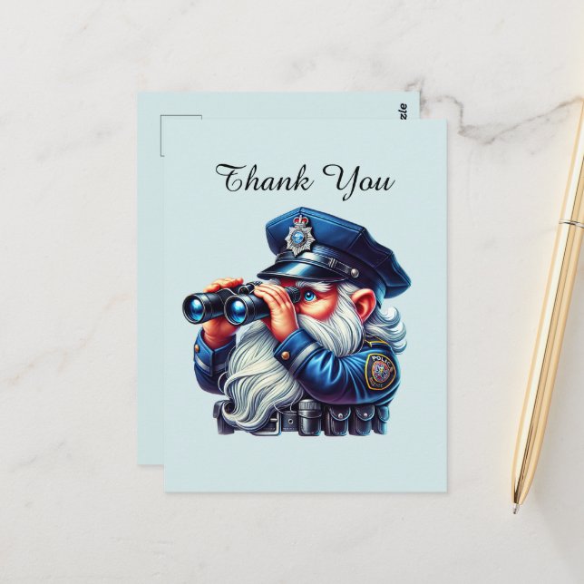 Coole Polizei danke Postkarte (Vorderseite/Rückseite Beispiel)