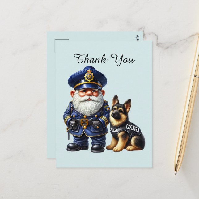 Coole Polizei danke Postkarte (Vorderseite/Rückseite Beispiel)