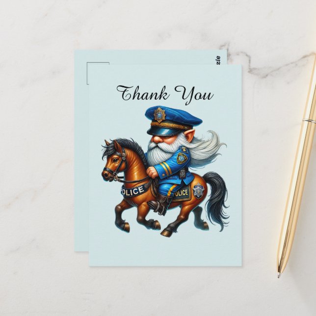 Coole Polizei danke Postkarte (Vorderseite/Rückseite Beispiel)