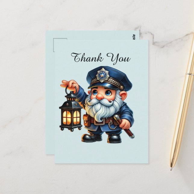 Coole Polizei dankeschön Postkarte (Vorderseite/Rückseite Beispiel)