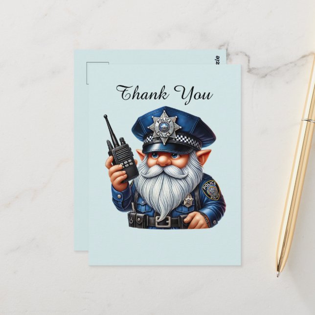 Coole Polizei dankeschön  Postkarte (Vorderseite/Rückseite Beispiel)