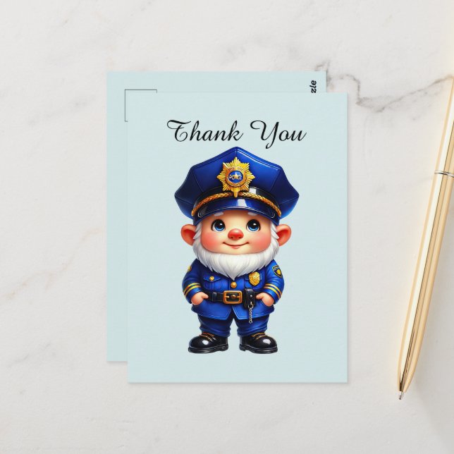 Coole Polizei dankeschön  Postkarte (Vorderseite/Rückseite Beispiel)