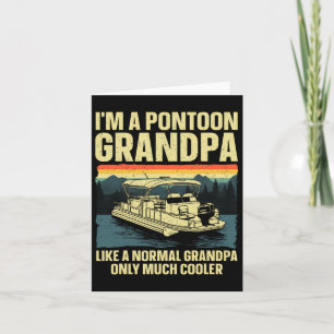 Coole Pontoon Boat Art für Großvater Herren Bootss Karte