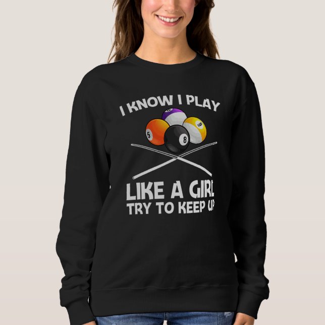 Coole Pool Billard Für Mädchen Kid 8 Ball Pool Spi Sweatshirt (Vorderseite)