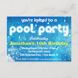 Coole Pool-Party Einladung