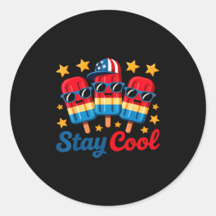Coole Popsicle Shirt Boys Men 4. Juli Amerika Runder Aufkleber
