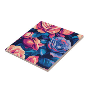 Coole portugiesische Rosen-Keramikfliesen für die Fliese