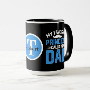 Coole Prinzessin Papa Monogramm hinzufügen Tasse
