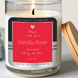 Coole Produktverpackungsetiketten Schwarz Silber u Quadratischer Aufkleber