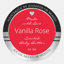 Coole Produktverpackungsetiketten Schwarz Silber u Runder Aufkleber