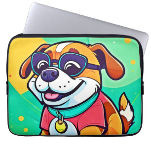 Coole Puppy-Cartoon-Stil-Kunst Laptopschutzhülle