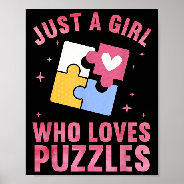Coole Puzzletechnik für Mädchen Jigsaw Lover Pu Poster (Vorne)