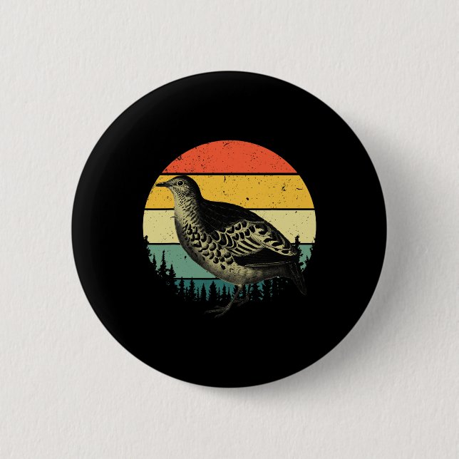 Coole Quail Art Men Bird Hunter Quail Upland Button (Vorderseite)