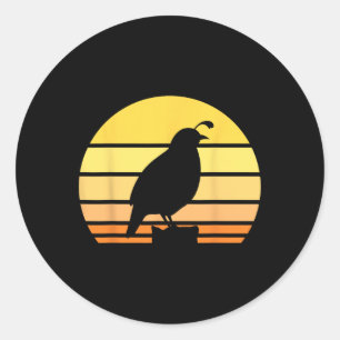 Coole Quail Art Men Bird Hunter Quail Upland Runder Aufkleber