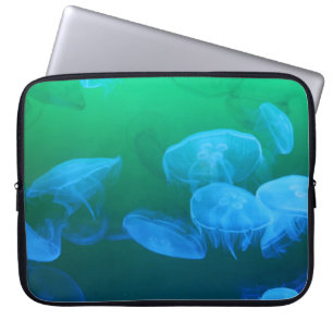 Coole Quallen Grün Blau Gradient Laptopschutzhülle