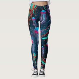 Coole Quallen im tiefen blauen Meer Leggings