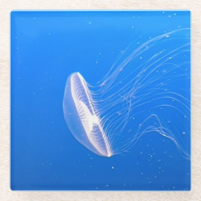 Coole Quallen Tentacles Bright Blue Water Glasuntersetzer (Vorderseite)