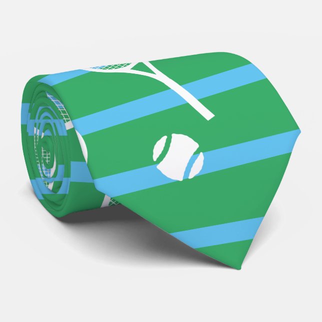 Coole Racquets-Muster - Streifen grün Krawatte (Gerollt)