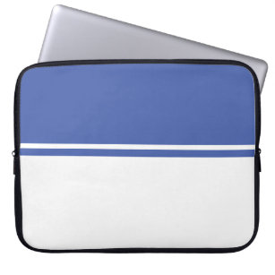 Coole, raffinierte, blaue, weiße Farbblockstreifen Laptopschutzhülle
