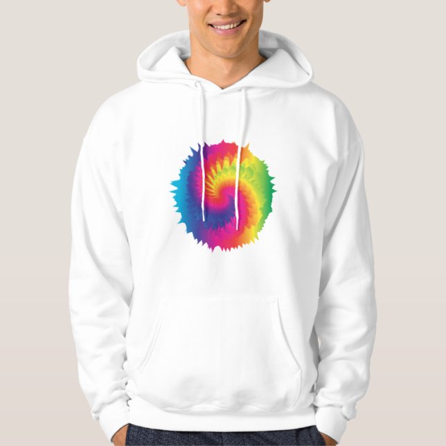Coole Rainbow-Gefärbte Krawatte Hoodie (Vorderseite)