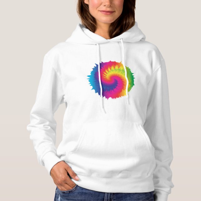 Coole Rainbow-Gefärbte Krawatte Hoodie (Vorderseite)