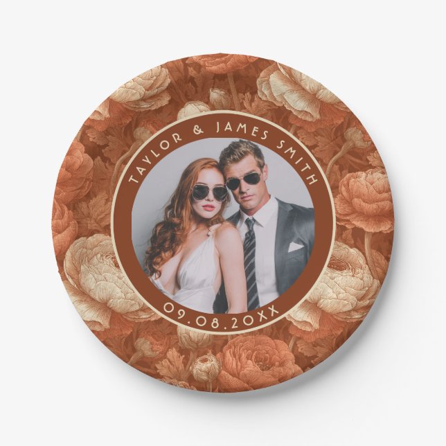 Coole Ranunculus-Teller für Brautparty-Party Pappteller (Vorderseite)
