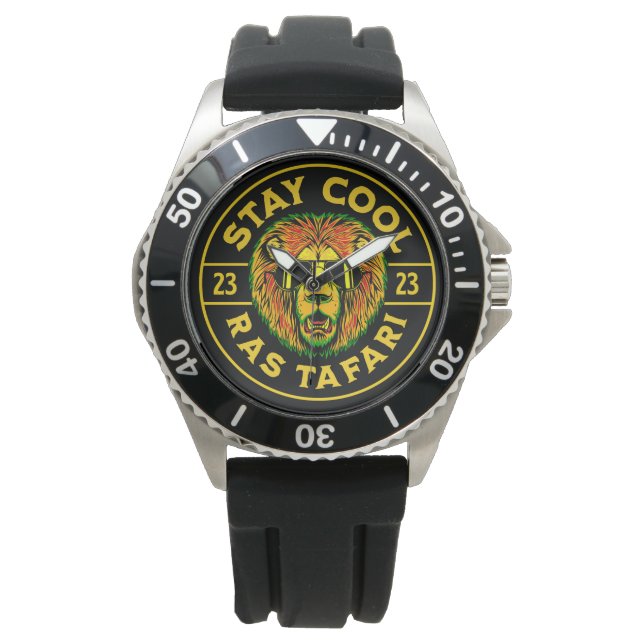 Coole Rasta-Uhr bleibe Armbanduhr (Vorderseite)