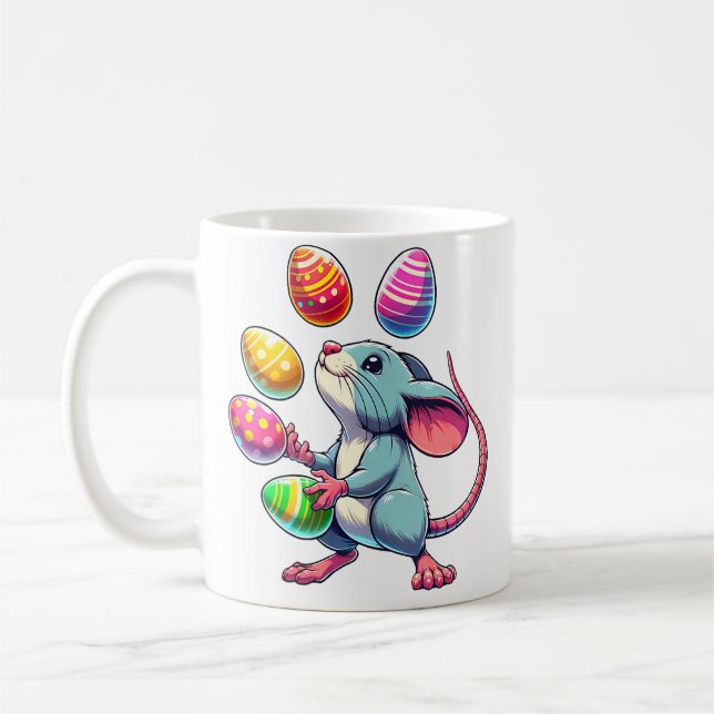 Coole Rattenjongleurin Damen Ostern Kaffeetasse (Links)
