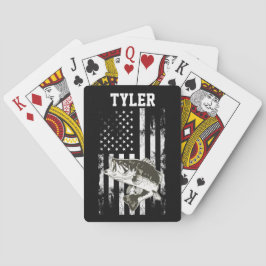 Coole Raubfischerei mit amerikanischer Flagge Spielkarten