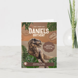 Coole realistische Dinosaurier zum Geburtstag Einl Einladung