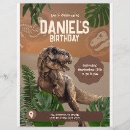 Coole realistische Dinosaurier zum Geburtstag Einl Flyer