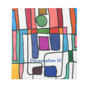 Coole, rechteckige Streifen mit kreisförmigem Akze Notizblock