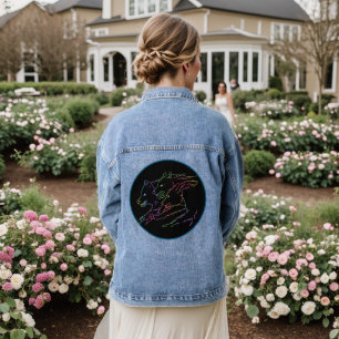 Coole Regenbogenglühende Lumineszenz-Running-Wölfe Jeansjacke