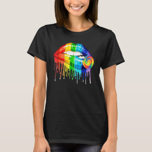 Coole Regenbogenlips Bitten Candy Lgbt Les Gay Pri T-Shirt