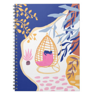 Coole Reise Griechenland Beach Folk Illustration Notizblock