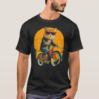 Coole Reitkatze mit Fahrrad für Fahrrad und coole  T-Shirt