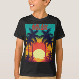 Coole "RELAX" Retro Tropical Sunset Kids T-Shirt