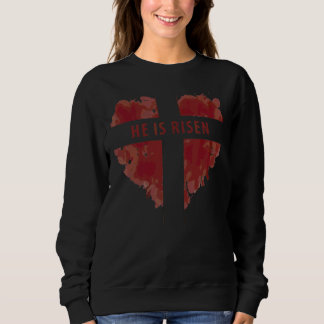 Coole Religiöse Liebe Rotes Herz Er ist Risen Chri Sweatshirt