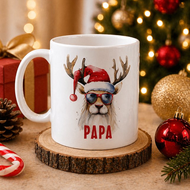 Coole Rentier Personalisiert-Urlaub-Tasse Kaffeetasse (Personalized Christmas Mug)