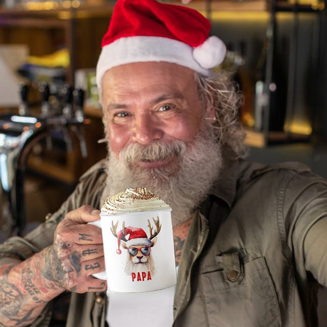 Coole Rentier Personalisiert-Urlaub-Tasse Kaffeetasse (Papa Christmas Mug Keepsake)